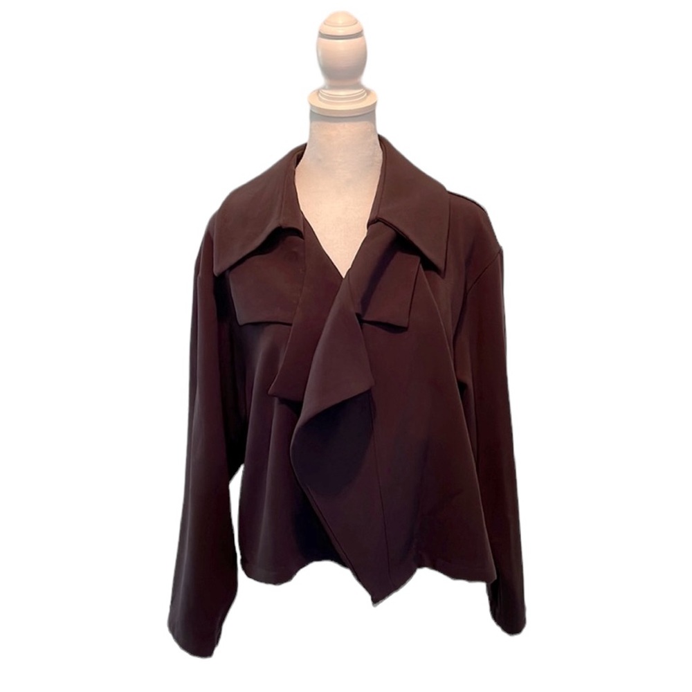 Planet Triple Collar Jacket. Dark brown. One size. EUC